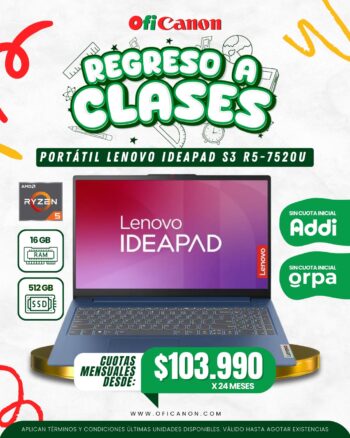 PORTATIL LENOVO IDEAPAD S3 R5-7520U 16GB/SSD512GB FREE ABBYS BLU